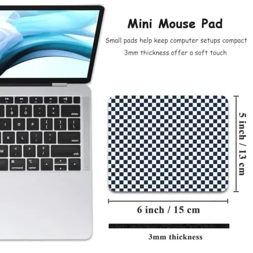 Dapesuom Small Mouse Pad, 5 x 6 Inch Thick Rubber Premium-Textured Non-Slip Portable & Washable Mini Mouse Mat for Women Men Wireless Laptops Keyboard Tray Gaming Work Travel,Dark Navy - Dapesuom (1)