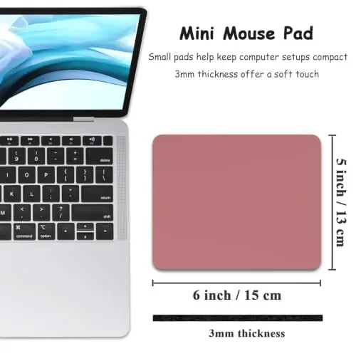 Dapesuom Small Mouse Pad, 5 x 6 Inch Thick Rubber Premium-Textured Non-Slip Portable & Washable Mini Mouse Mat for Women Men Wireless Laptops Keyboard Tray Gaming Work Travel,Dark Red - 2