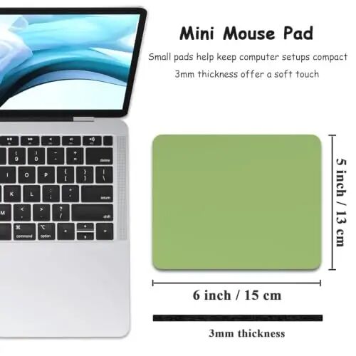 Dapesuom Small Mouse Pad, 5 x 6 Inch Thick Rubber Premium-Textured Non-Slip Portable & Washable Mini Mouse Mat for Women Men Wireless Laptops Keyboard Tray Gaming Work Travel,Grass Green - DAPESUOM (1)