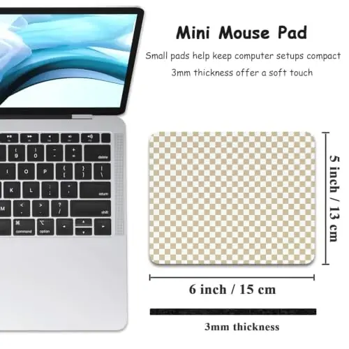 Dapesuom Small Mouse Pad, 5 x 6 Inch Thick Rubber Premium-Textured Non-Slip Portable & Washable Mini Mouse Mat for Women Men Wireless Laptops Keyboard Tray Gaming Work Travel,Sand - Dapesuom (1)