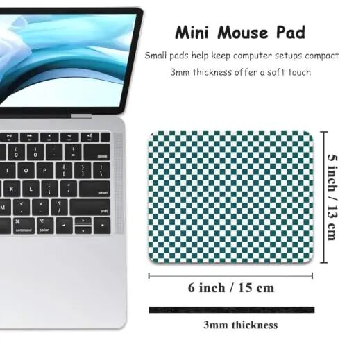 Dapesuom Small Mouse Pad, 5 x 6 Inch Thick Rubber Premium-Textured Non-Slip Portable & Washable Mini Mouse Mat for Women Men Wireless Laptops Keyboard Tray Gaming Work Travel,Teal - Dapesuom (1)