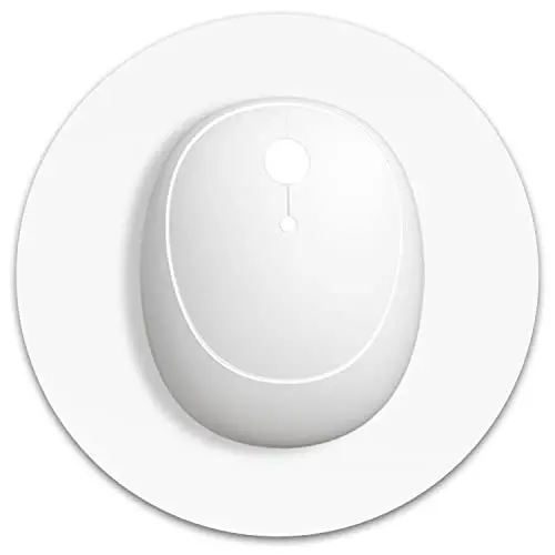 Dapesuom Small Mouse Pad, 6 x 6 Inch Thick Rubber Premium-Textured Non-Slip Portable & Washable Round Mini Mouse Mat for Women Men Wireless Laptops Keyboard Tray Gaming Computer Office Travel, White 
