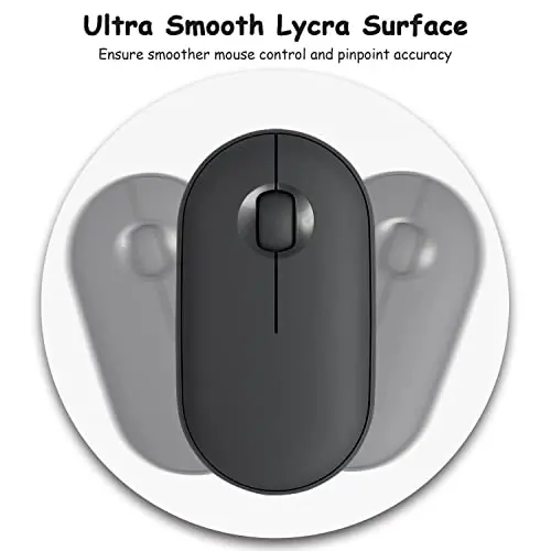 Dapesuom Small Mouse Pad, 6 x 6 Inch Thick Rubber Premium-Textured Non-Slip Portable & Washable Round Mini Mouse Mat for Women Men Wireless Laptops Keyboard Tray Gaming Computer Office Travel, White - 3