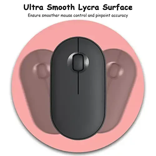 Dapesuom Small Mouse Pad, 6 x 6 Inch Thick Rubber Premium-Textured Non-Slip Portable & Washable Round Mini Mouse Mat for Women Men Wireless Laptops Keyboard Tray Gaming Work Computer Travel, Rose Pink - 3