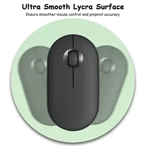 Dapesuom Small Mouse Pad, 6 x 6 Inch Thick Rubber Premium-Textured Non-Slip Portable & Washable Round Mini Mouse Mat for Women Wireless Laptops Keyboard Tray Gaming Computer Office Travel, Lake Green - 3