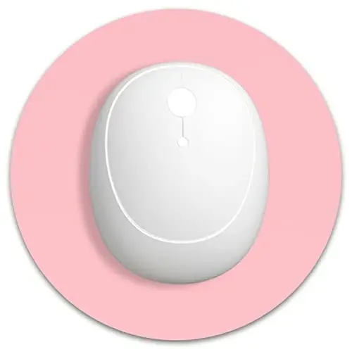 Dapesuom Small Mouse Pad, 6 x 6 Inch Thick Rubber Premium-Textured Non-Slip Portable & Washable Round Mini Mouse Mat for Women Wireless Laptops Keyboard Tray Gaming Work Computer Office Travel, Pink 