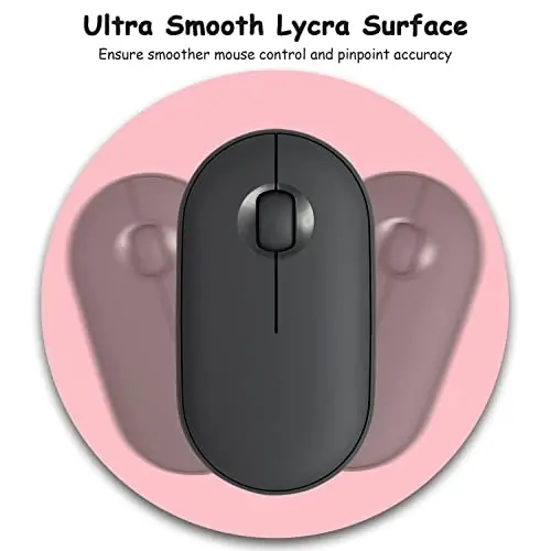 Dapesuom Small Mouse Pad, 6 x 6 Inch Thick Rubber Premium-Textured Non-Slip Portable & Washable Round Mini Mouse Mat for Women Wireless Laptops Keyboard Tray Gaming Work Computer Office Travel, Pink - 3