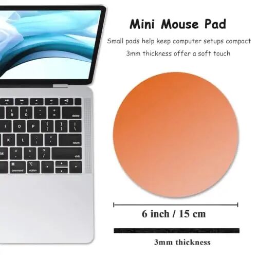 Dapesuom Small Mouse Pad, 6 x 6 Inch Thick Rubber Premium-Textured Non-Slip Portable & Washable Round Mini Mouse Mat for Women Wireless Laptops Keyboard Tray Gaming Work Office,Gradient Sunset - DAPESUOM (1)