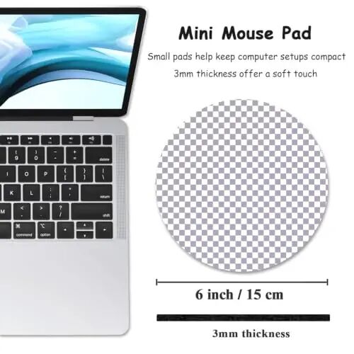 Dapesuom Small Mouse Pad, 6 x 6 Inch Thick Rubber Premium-Textured Non-Slip Portable & Washable Round Mini Mouse Mat for Women Wireless Laptops Keyboard Tray Gaming Work Office,Lilac Grey - DAPESUOM (1)