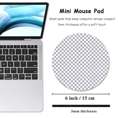 Dapesuom Small Mouse Pad, 6 x 6 Inch Thick Rubber Premium-Textured Non-Slip Portable & Washable Round Mini Mouse Mat for Women Wireless Laptops Keyboard Tray Gaming Work Office,Lilac Grey - 2