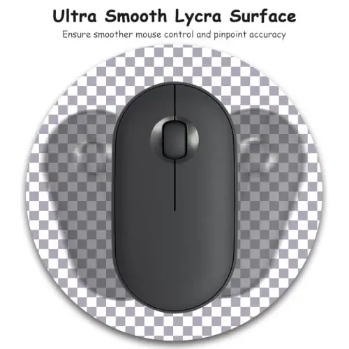 Dapesuom Small Mouse Pad, 6 x 6 Inch Thick Rubber Premium-Textured Non-Slip Portable & Washable Round Mini Mouse Mat for Women Wireless Laptops Keyboard Tray Gaming Work Office,Lilac Grey - 3