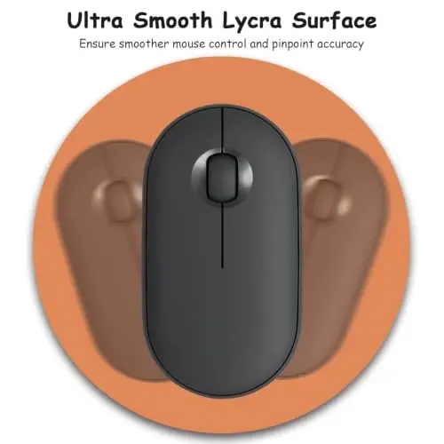 Dapesuom Small Mouse Pad, 6 x 6 Inch Thick Rubber Premium-Textured Non-Slip Portable & Washable Round Mini Mouse Mat for Women Wireless Laptops Keyboard Tray Gaming Work Office,Orange - 3