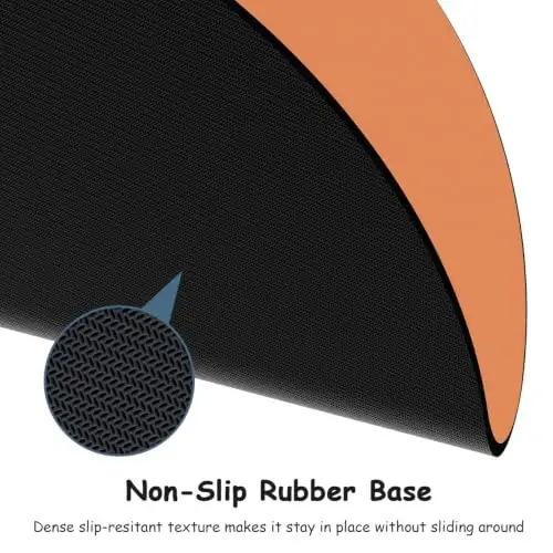 Dapesuom Small Mouse Pad, 6 x 6 Inch Thick Rubber Premium-Textured Non-Slip Portable & Washable Round Mini Mouse Mat for Women Wireless Laptops Keyboard Tray Gaming Work Office,Orange - 4