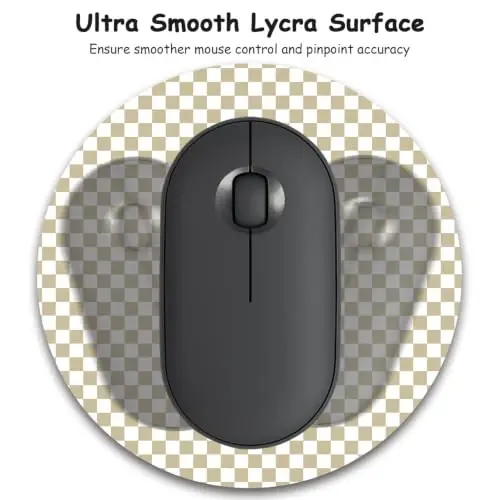 Dapesuom Small Mouse Pad, 6 x 6 Inch Thick Rubber Premium-Textured Non-Slip Portable & Washable Round Mini Mouse Mat for Women Wireless Laptops Keyboard Tray Gaming Work Office,Sand - 3