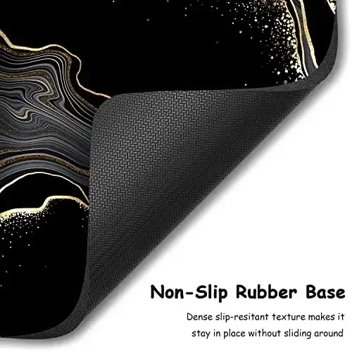 Dapesuom Small Mouse Pad, 6 x 8 Inch Thick Rubber Premium-Textured Non-Slip Portable & Washable Mini Mouse Mat for Women Men Wireless Laptops Keyboard Tray Gaming Computer Office Travel, Black Marble - 4