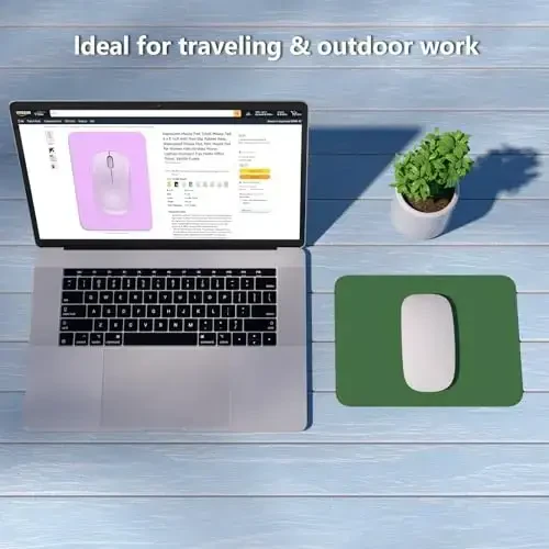 Dapesuom Small Mouse Pad, 6 x 8 Inch Thick Rubber Premium-Textured Non-Slip Portable & Washable Mini Mouse Mat for Women Men Wireless Laptops Keyboard Tray Gaming Computer Office Travel, Forest Green - 7