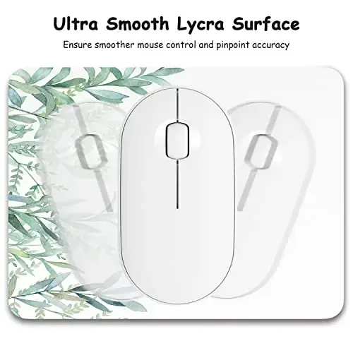 Dapesuom Small Mouse Pad, 6 x 8 Inch Thick Rubber Premium-Textured Non-Slip Portable & Washable Mini Mouse Mat for Women Men Wireless Laptops Keyboard Tray Gaming Computer Office Travel, Green Leaves - 3