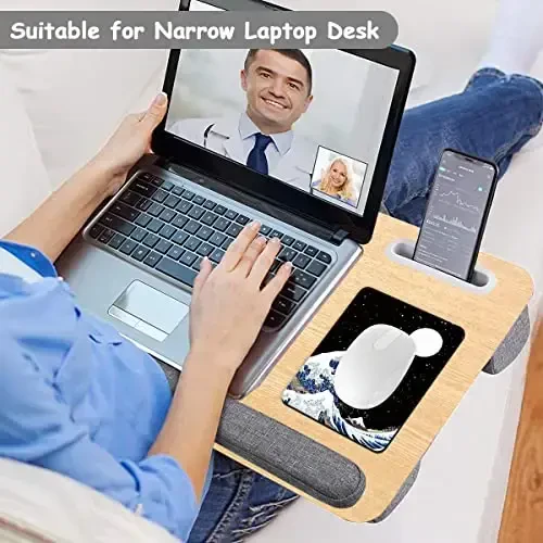 Dapesuom Small Mouse Pad, 6 x 8 Inch Thick Rubber Premium-Textured Non-Slip Portable & Washable Mini Mouse Mat for Women Men Wireless Laptops Keyboard Tray Gaming Computer Office Travel, Waves & Moon - 5