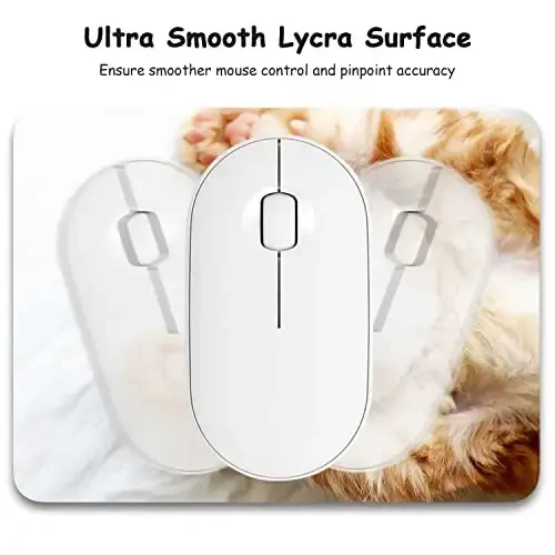 Dapesuom Small Mouse Pad, 6 x 8 Inch Thick Rubber Premium-Textured Non-Slip Portable & Washable Mini Mouse Mat for Women Men Wireless Laptops Keyboard Tray Gaming Work Computer Office Travel, Cute Cat - 3