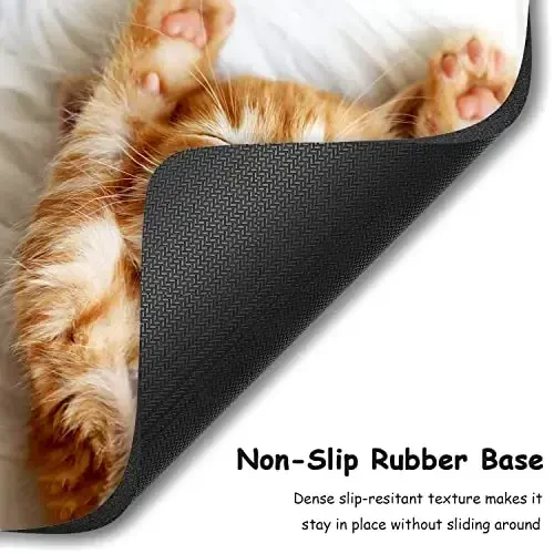 Dapesuom Small Mouse Pad, 6 x 8 Inch Thick Rubber Premium-Textured Non-Slip Portable & Washable Mini Mouse Mat for Women Men Wireless Laptops Keyboard Tray Gaming Work Computer Office Travel, Cute Cat - 4