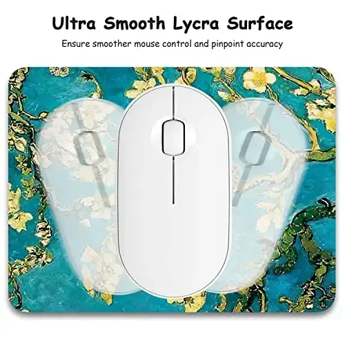 Dapesuom Small Mouse Pad, 6 x 8 Inch Thick Rubber Premium-Textured Non-Slip Portable & Washable Mini Mouse Mat for Women Men Wireless Laptops Keyboard Tray Gaming Work Computer Office Travel, Flower - 3