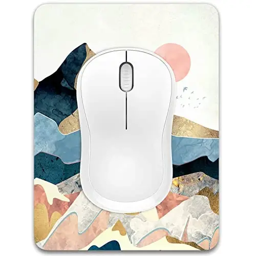 Dapesuom Small Mouse Pad, 6 x 8 Inch Thick Rubber Premium-Textured Non-Slip Portable & Washable Mini Mouse Mat for Women Men Wireless Laptops Keyboard Tray Gaming Work Computer Office Travel, Mountain 
