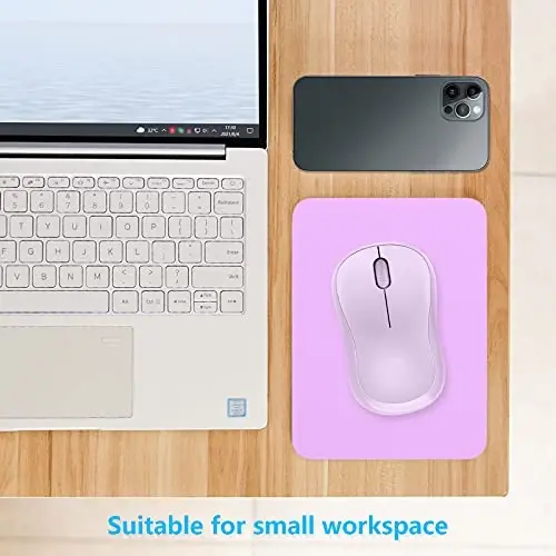 Dapesuom Small Mouse Pad, 6 x 8 Inch Thick Rubber Premium-Textured Non-Slip Portable & Washable Mini Mouse Mat for Women Men Wireless Laptops Keyboard Tray Gaming Work Computer Office Travel, Purple - 4