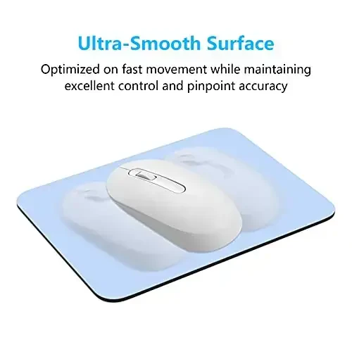 Dapesuom Small Mouse Pad, 6 x 8 Inch Thick Rubber Premium-Textured Non-Slip Portable & Washable Mini Mouse Mat for Women Men Wireless Laptops Keyboard Tray Gaming Work Computer Office Travel, Sky Blue - 5