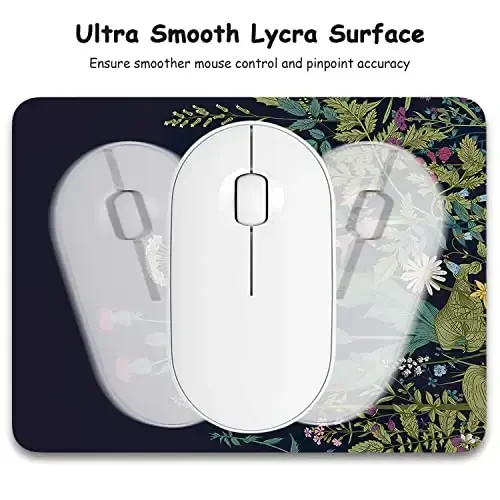 Dapesuom Small Mouse Pad, 6 x 8 Inch Thick Rubber Premium-Textured Non-Slip Portable & Washable Mini Mouse Mat for Women Men Wireless Laptops Keyboard Tray Gaming Work Computer Travel, Elegant Flower - 3