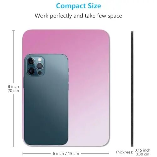 Dapesuom Small Mouse Pad, 6 x 8 Inch Thick Rubber Premium-Textured Non-Slip Portable & Washable Mini Mouse Mat for Women Men Wireless Laptops Keyboard Tray Gaming Work Office Travel,Gradient Blush - DAPESUOM (1)
