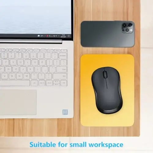 Dapesuom Small Mouse Pad, 6 x 8 Inch Thick Rubber Premium-Textured Non-Slip Portable & Washable Mini Mouse Mat for Women Men Wireless Laptops Keyboard Tray Gaming Work Office Travel,Gradient Yellow - 3