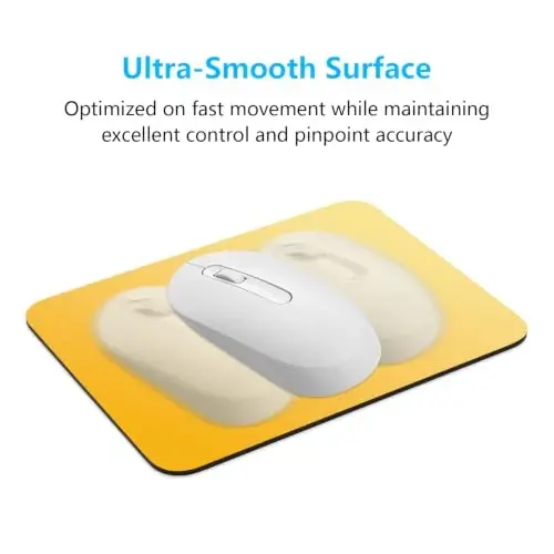 Dapesuom Small Mouse Pad, 6 x 8 Inch Thick Rubber Premium-Textured Non-Slip Portable & Washable Mini Mouse Mat for Women Men Wireless Laptops Keyboard Tray Gaming Work Office Travel,Gradient Yellow - 5