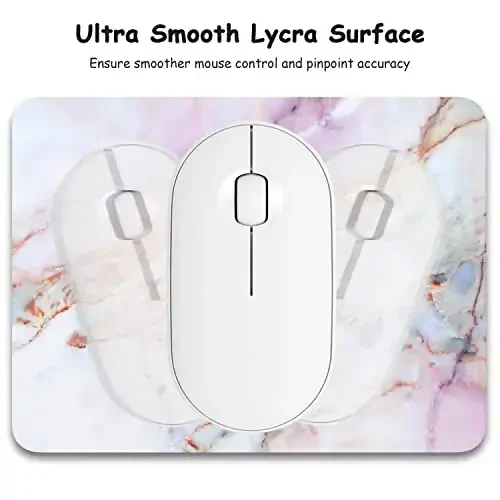 Dapesuom Small Mouse Pad, 6 x 8 Inch Thick Rubber Premium-Textured Non-Slip Portable & Washable Mini Mouse Mat for Women Men Wireless Laptops Keyboard Tray Gaming Work Travel, Classic Pink Marble - 3