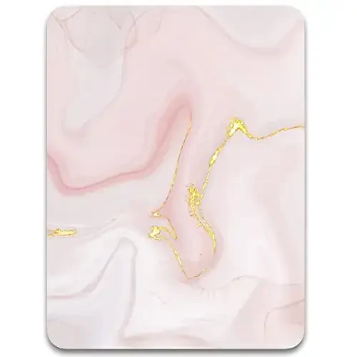 Dapesuom Small Mouse Pad, 6 x 8 Inch Thick Rubber Premium-Textured Non-Slip Portable & Washable Mini Mouse Mat for Women Men Wireless Laptops Keyboard Tray Gaming Work Travel, Elegant Pink Marble - DAPESUOM