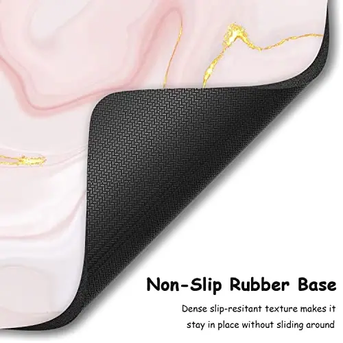 Dapesuom Small Mouse Pad, 6 x 8 Inch Thick Rubber Premium-Textured Non-Slip Portable & Washable Mini Mouse Mat for Women Men Wireless Laptops Keyboard Tray Gaming Work Travel, Elegant Pink Marble - 4