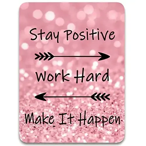 Dapesuom Small Mouse Pad, 6 x 8 Inch Thick Rubber Premium-Textured Non-Slip Portable & Washable Mini Mouse Mat for Women Wireless Laptops Keyboard Tray Gaming Work Computer Office Travel, Pink Quotes - 1