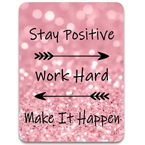 Dapesuom Small Mouse Pad, 6 x 8 Inch Thick Rubber Premium-Textured Non-Slip Portable & Washable Mini Mouse Mat for Women Wireless Laptops Keyboard Tray Gaming Work Computer Office Travel, Pink Quotes 