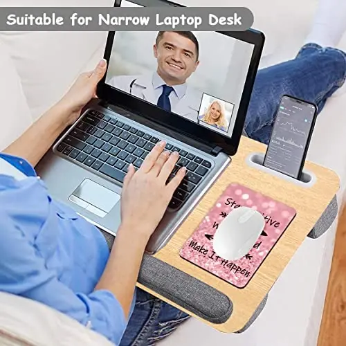 Dapesuom Small Mouse Pad, 6 x 8 Inch Thick Rubber Premium-Textured Non-Slip Portable & Washable Mini Mouse Mat for Women Wireless Laptops Keyboard Tray Gaming Work Computer Office Travel, Pink Quotes - 5