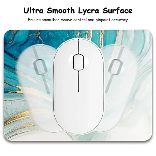 Dapesuom Small Mouse Pad, 6 x 8 Inch Thick Rubber Premium-Textured Non-Slip Portable & Washable Mini Mouse Mat for Women Wireless Laptops Keyboard Tray Gaming Work Computer Travel, Gold Line Marble - 3