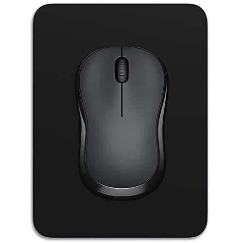 Dapesuom Small Mouse Pad 6 x 8 Inch with Non-Slip Rubber Base, Waterproof Mouse Mat, Mini Mouse Pad for Women Kids Men Wireless Mouse Laptops Keyboard Tray Home Office Travel, Jet Black - 1