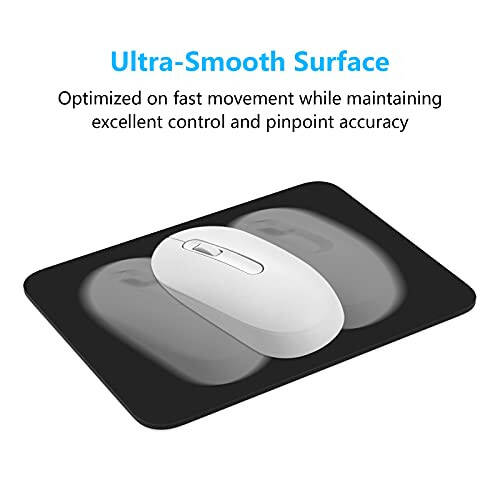 Dapesuom Small Mouse Pad 6 x 8 Inch with Non-Slip Rubber Base, Waterproof Mouse Mat, Mini Mouse Pad for Women Kids Men Wireless Mouse Laptops Keyboard Tray Home Office Travel, Jet Black - 5