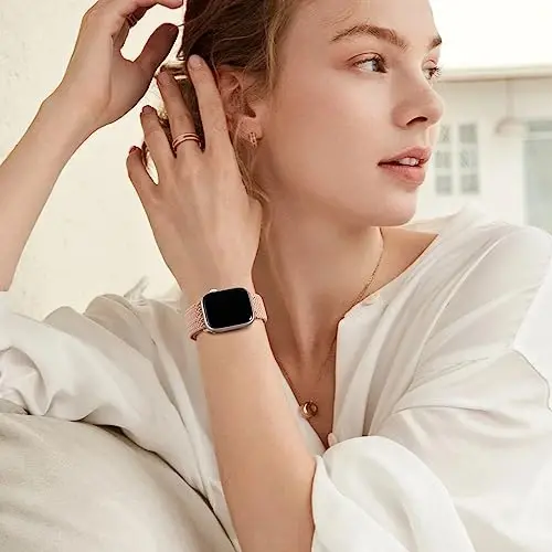 DaQin 4 Pack Apple Watch Band 38mm 40mm 41mm 42mm 44mm 45mm 46mm 49mm bilan mos keladigan o'ralgan yagona halqa, ayollar erkaklar uchun cho'ziluvchan yumshoq neylon tasma iWatch Series 10 9 8 7 6 5 4 3 2 1 SE Ultra/Ultra 2 - 6