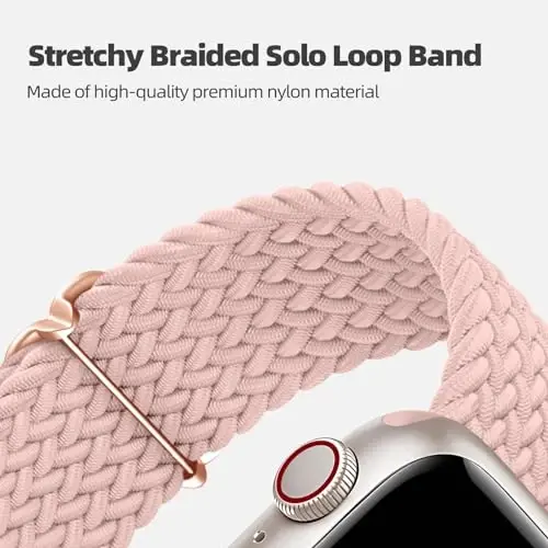 DaQin 4 Pack Apple Watch Band 38mm 40mm 41mm 42mm 44mm 45mm 46mm 49mm bilan mos keluvchi o'ralgan Solo Loop, Ayollar va erkaklar uchun cho'ziluvchan yumshoq neylon tasma iWatch Series 10 9 8 7 6 5 4 3 2 1 SE Ultra/Ultra 2 - 3