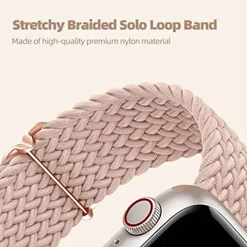 DaQin 4 Pack Braided Solo Loop Apple Watch Band 38mm 40mm 41mm 42mm 44mm 45mm 46mm 49mm ayollar va erkaklar uchun mos, iWatch Series 10 9 8 7 6 5 4 3 2 1 SE Ultra/Ultra 2 uchun cho'ziluvchan yumshoq neylon tasma - 3