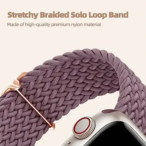 DaQin 4 Pack Braided Solo Loop Apple Watch Band 38mm 40mm 41mm 42mm 44mm 45mm 46mm 49mm ayollar va erkaklar uchun mos keladi, iWatch Series 10 9 8 7 6 5 4 3 2 1 SE Ultra/Ultra 2 uchun cho'ziluvchan yumshoq neylon tasma - 2