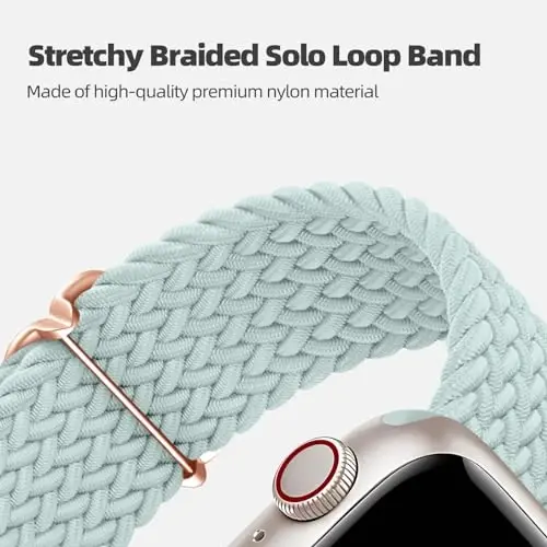 DaQin 4 Pack Braided Solo Loop Apple Watch Band 38mm 40mm 41mm 42mm 44mm 45mm 46mm 49mm ayollar va erkaklar uchun mos keladi, iWatch Series 10 9 8 7 6 5 4 3 2 1 SE Ultra/Ultra 2 uchun cho'ziluvchan yumshoq neylon tasma - MODAZONE (1)