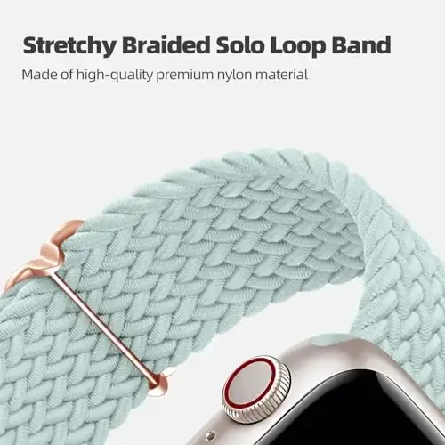 DaQin 4 Pack Braided Stretchy Solo Loop Ayollar va erkaklar uchun Apple Watch tasmalari bilan mos keladi 40mm 41mm 42mm 44mm 45mm 46mm 49mm 38mm, iWatch Series 11 10 9 8 7 6 5 4 3 2 1 SE Ultra uchun neylon elastik tasma - 3