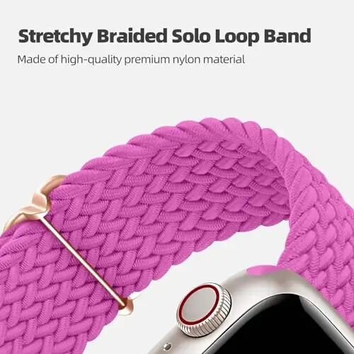 DaQin 4 Pack Braided Stretchy Solo Loop Band for Apple Watch Band Women Men | Elastic Nylon Band 40mm 41mm 42mm 44mm 45mm 46mm 49mm 38mm, Sport Strap for iWatch Series 12 11 10 9 8 7 6 5 4 3 2 1 SE Ultra - DaQin (1)