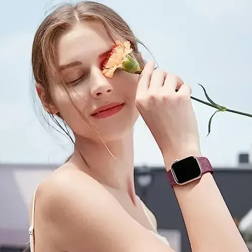 DaQin 4 Pack Floral Engraved Band Apple Watch Band 38mm 40mm 41mm 42mm 44mm 45mm 46mm 49mm Women,Soft Silicone Cute Flower Pattern Sport Strap iWatch Series 10 9 8 7 6 5 4 3 2 1 SE bilan mos keladi - 7