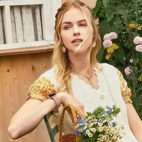 DaQin 4 Pack Floral Engraved Band Apple Watch Band 38mm 40mm 41mm 42mm 44mm 45mm 46mm 49mm Women,Soft Silicone Cute Flower Pattern Sport Strap iWatch Series 10 9 8 7 6 5 4 3 2 1 SE bilan mos keladi - 4